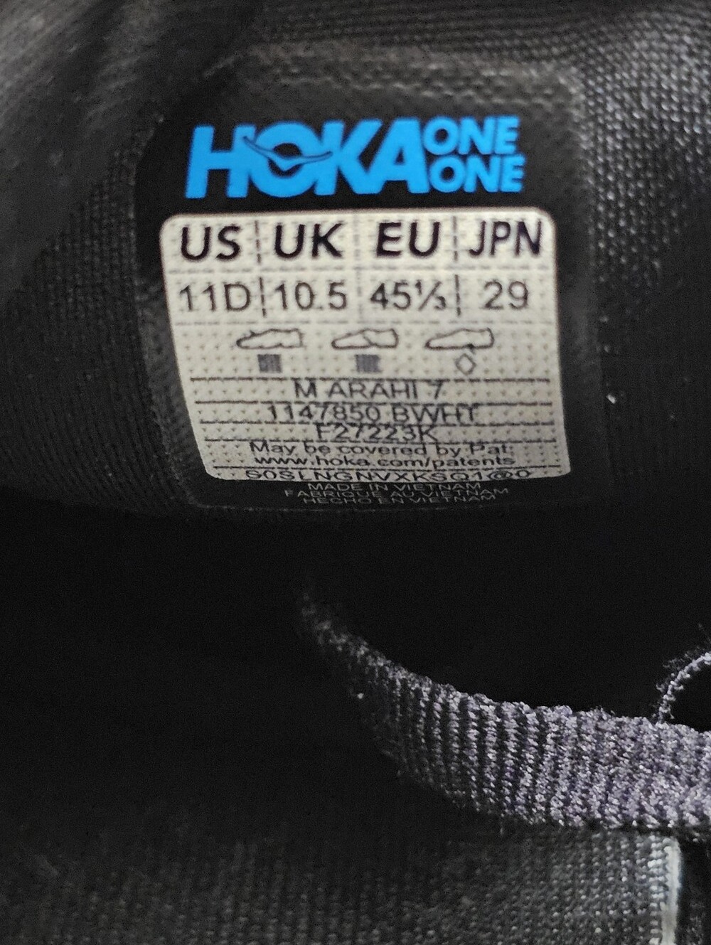Hoka One One Arahi 7 Mens Shoes Size 11 Black White Sneakers Lace Up - Picture 14 of 14